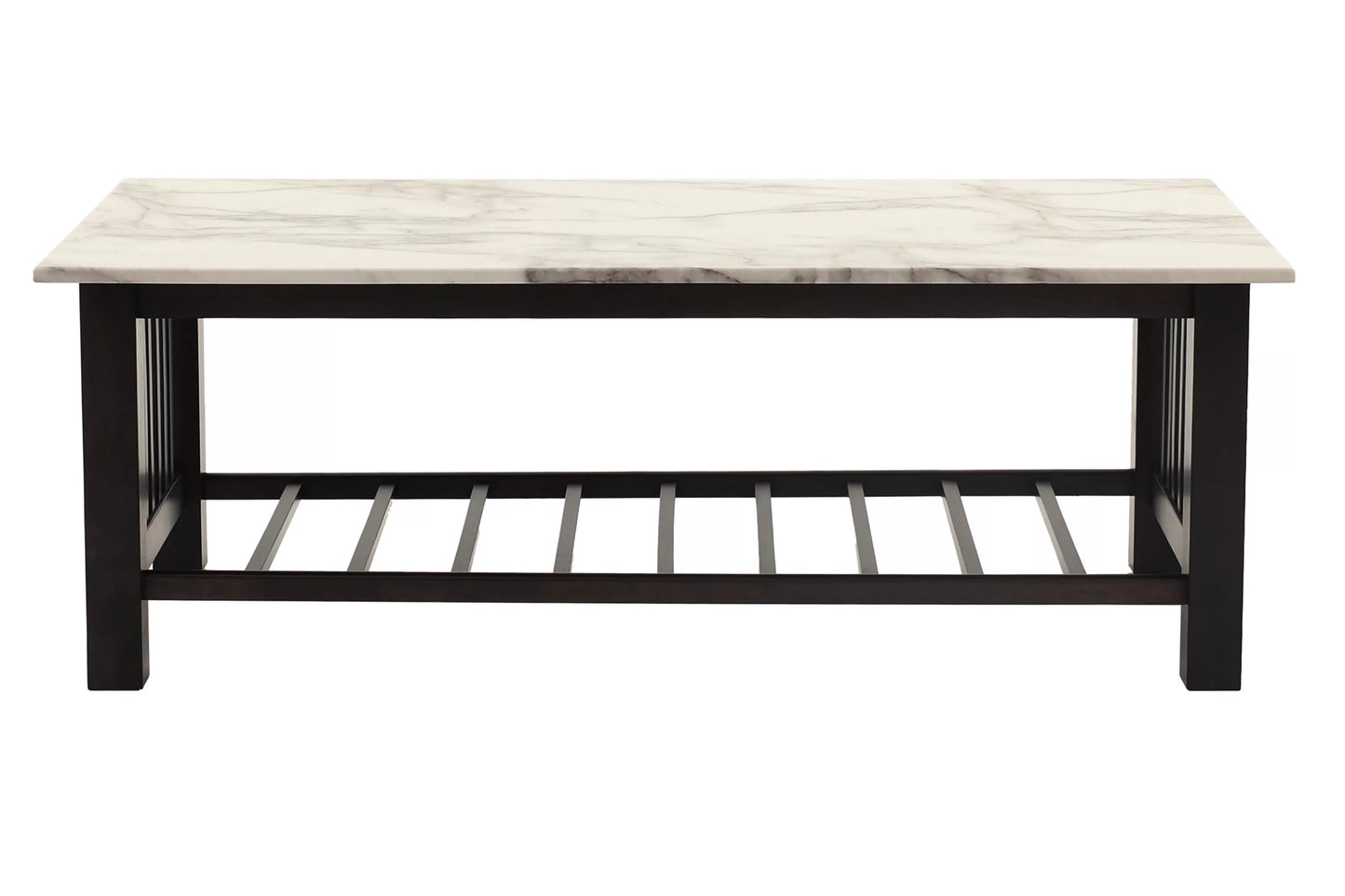 Stylish Versatility – Faux Marble 2-Tier Table