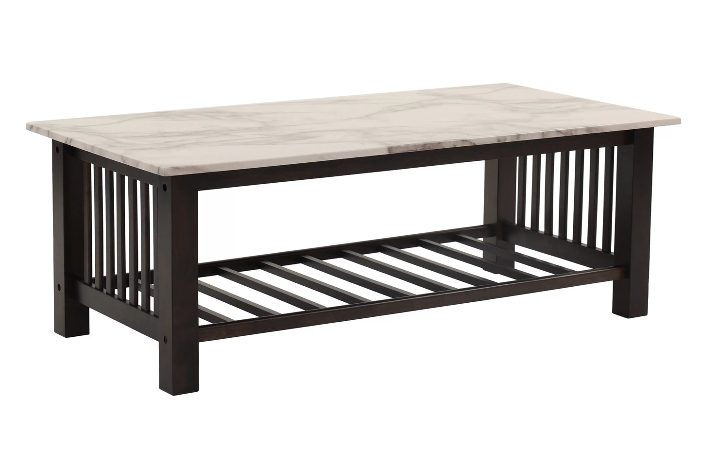 Stylish Versatility – Faux Marble 2-Tier Table