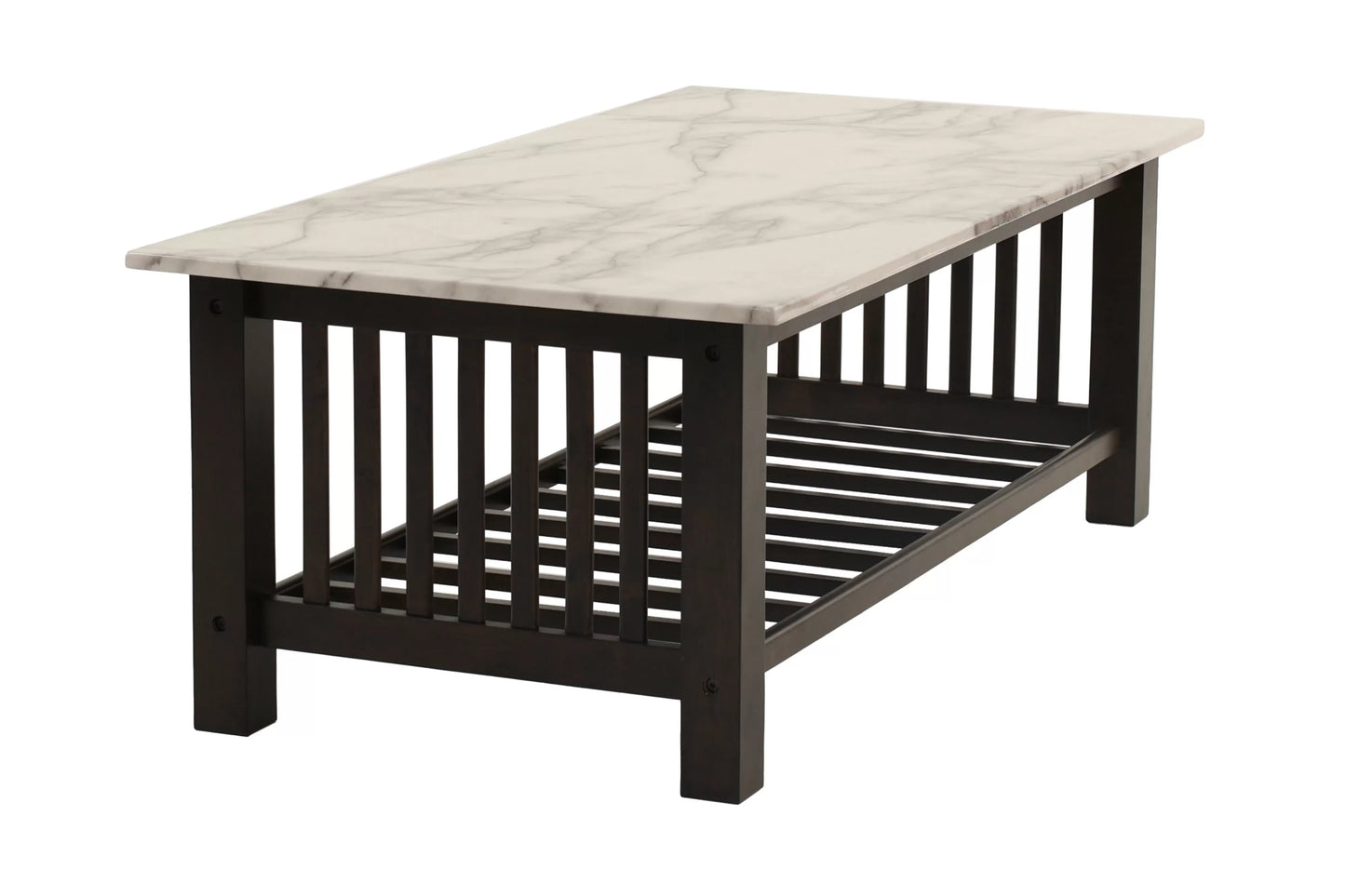 Stylish Versatility – Faux Marble 2-Tier Table