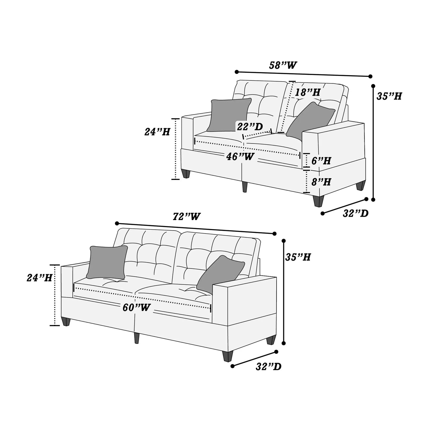 2-Piece Sofa Set