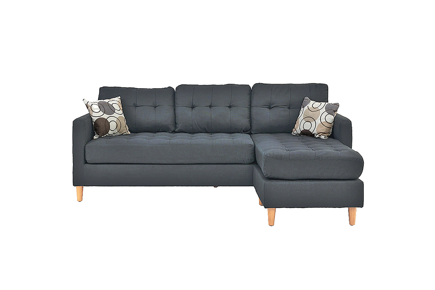 Reversible Sectional Set W/ 2 Accent Pillows