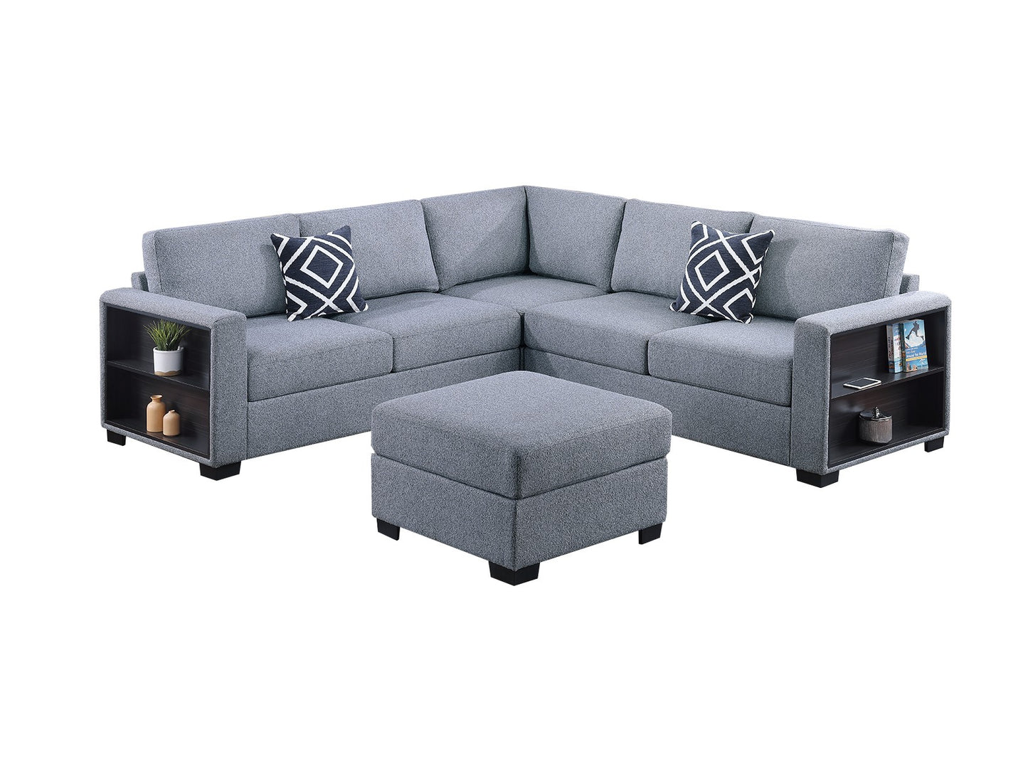 4-Piece Sectional Sofa W/ Ottoman
