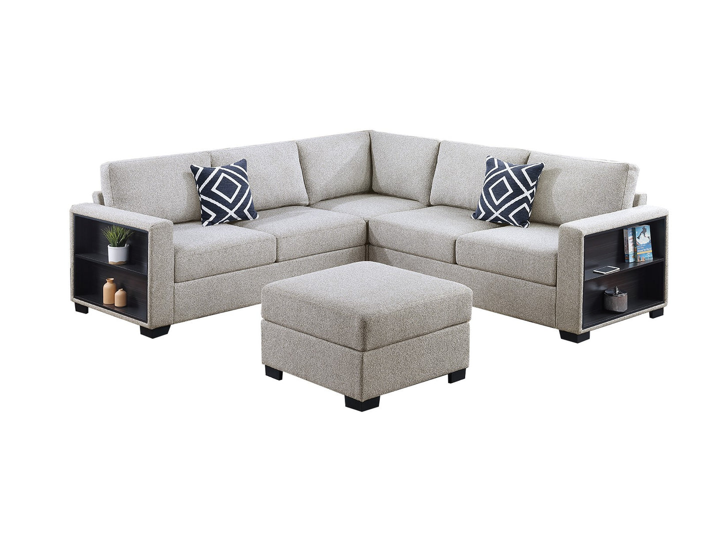 4-Piece Sectional Sofa W/ Ottoman