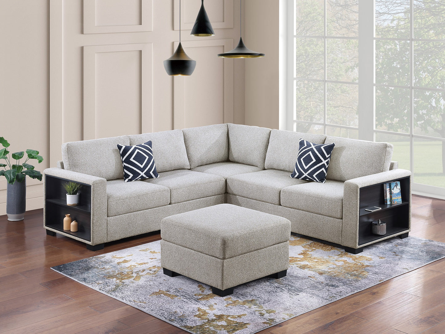 4-Piece Sectional Sofa W/ Ottoman