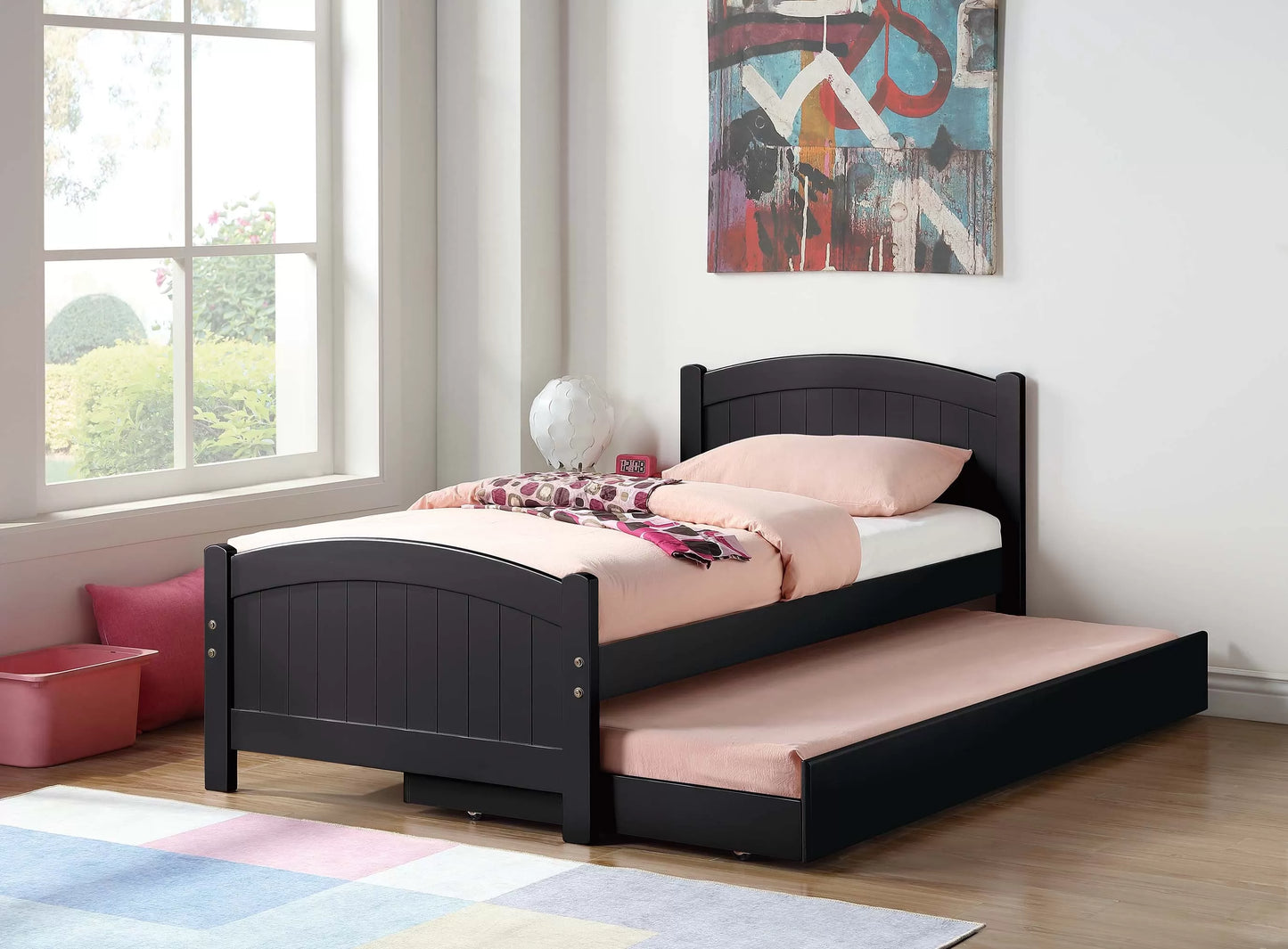 Twin Bed with Trundle - Black
