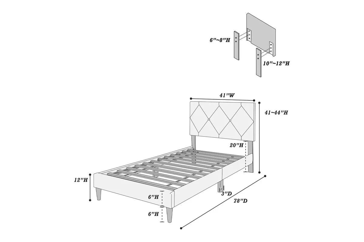 Velvet Upholstered Bed