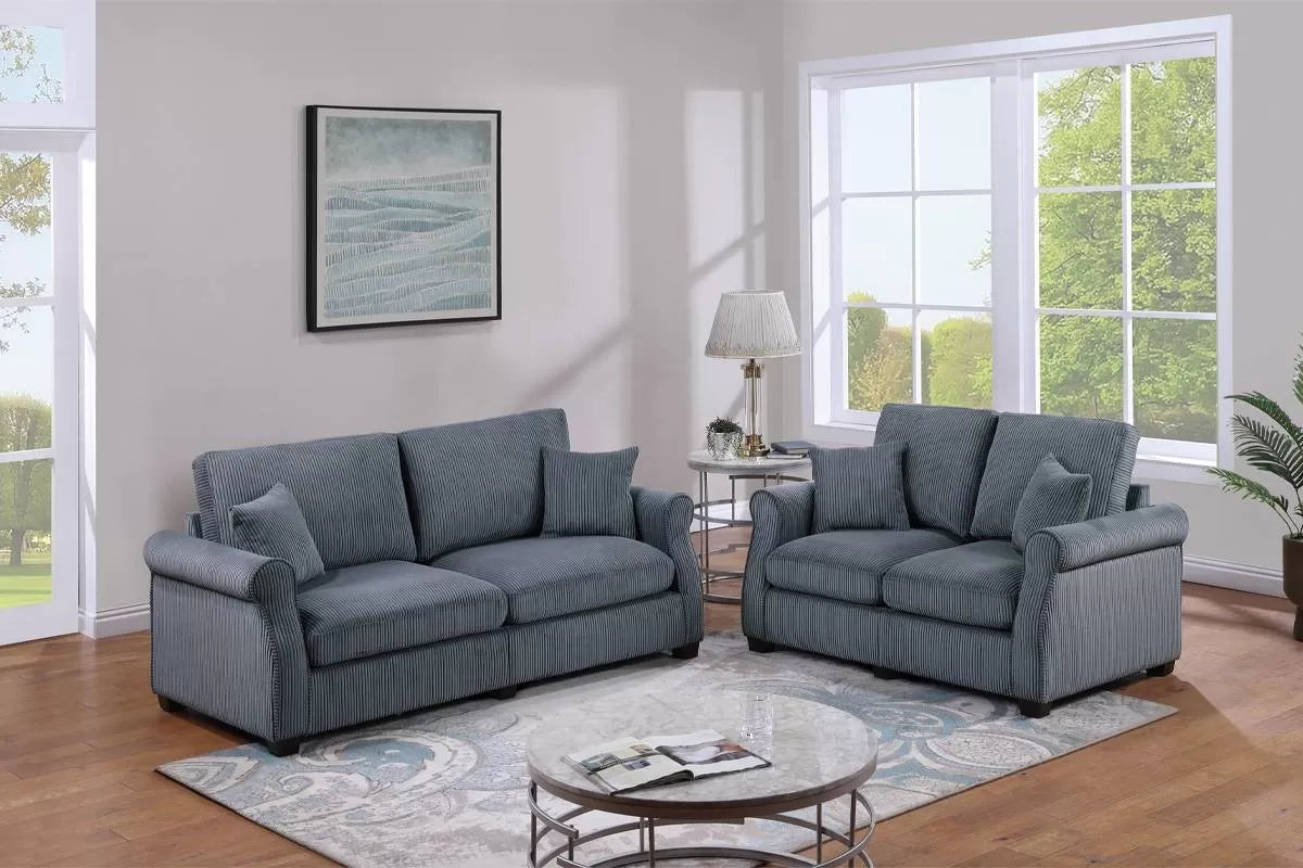 Modern Comfort – Corduroy Sofa & Loveseat Set