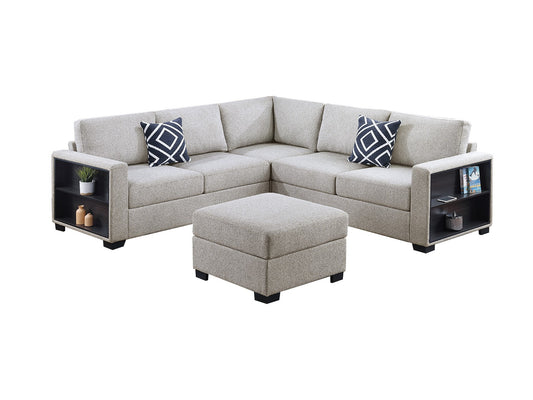 4-Piece Sectional Sofa W/ Ottoman