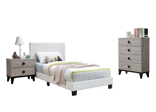 Faux Leather Bed – Twin / Full / Queen