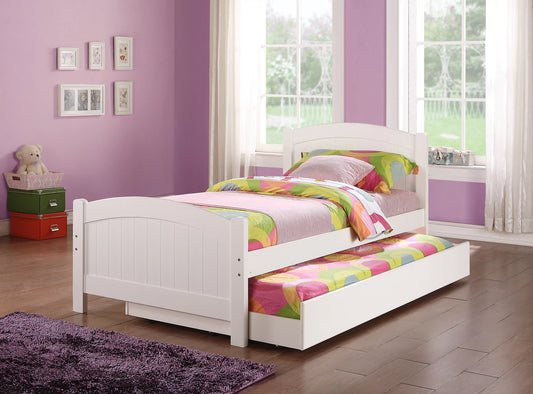 Twin Bed with Trundle - White